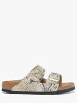 Slippers Uit Leder Birkenstock Grijs women 1033065