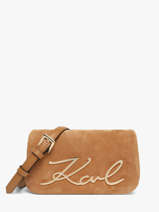 Sac Bandouli�re K Signature Cuir Karl lagerfeld Marron k signature B3W30016