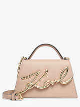 Cross Body Tas K Signature Leder Karl lagerfeld Roze k signature A1W30038