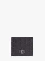 Portefeuille Leder Lacoste Zwart monogramme NH4400MR