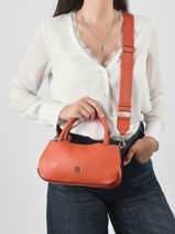 Sac Port� Main Th Logotape Polyester Tommy hilfiger Orange th logotape AW18743-vue-porte
