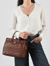 Handtas American Icon Leder Tommy hilfiger Bruin american icon AW18734-vue-porte