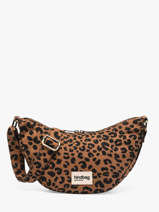 Cross Body Tas Leopard Katoen Hindbag Bruin leopard LE