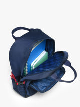 Rugzak 1 Compartiment Caramel et cie Blauw boheme FI-vue-porte