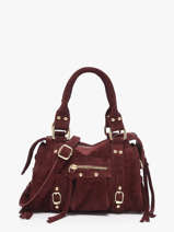 Cross Body Tas Velvet Leder Milano Rood velvet VE24092O