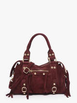 Cross Body Tas Velvet Leder Milano Rood velvet VE24093O