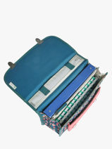Cartable Enfant 2 Compartiments Cameleon Bleu retro CA35-vue-porte