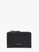 Porte-cartes Cuir Etrier Noir torsade ETOS094M