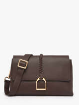 Sac Bandouli�re M Torsade Cuir Etrier Marron torsade ETOS169M