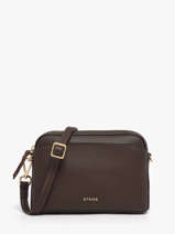 Sac Bandouli�re Torsade Cuir Etrier Marron torsade ETOS227S