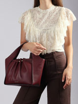 Sac Port� �paule Foudre Cuir Etrier Rouge foudre EFOD238M-vue-porte