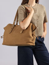 Schoudertas A4 Formaat Cavalier Nubuck Leder Etrier Bruin cavalier nubuck ECAN215L-vue-porte