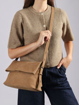 Sac Bandouli�re Cavalier Nubuck Cuir Etrier Marron cavalier nubuck ECAN135M-vue-porte