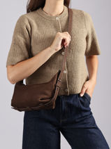 Cross Body Tas Cavalier Nubuck Leder Etrier Bruin cavalier nubuck ECAN228M-vue-porte