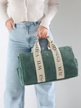 Sac Port� �paule Velours Vanessa wu Vert velours MA0085-vue-porte