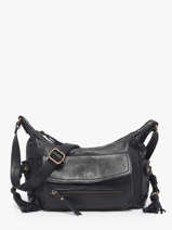 Sac Bandouli�re Cow Cuir Basilic pepper Noir cow BCOW91