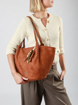 Schoudertas Ginseng Woomen Bruin ginseng WGIN07-vue-porte