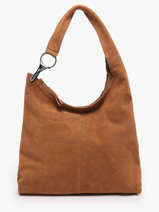 Sac Port� �paule Leather Cuir Biba Marron leather JAP2L