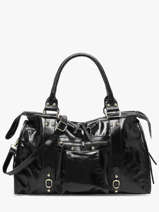 Schoudertas Shiny Sauvage Leder Milano Zwart shiny sauvage SS24095