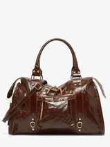 Schoudertas Shiny Sauvage Leder A4 Milano Bruin shiny sauvage SS24095