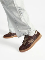 Sneakers Uit Leder Semerdjian Groen women LEEE445-vue-porte