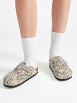 Slippers Uit Leder Birkenstock Grijs women 1033086-vue-porte