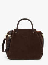 Sac Port� �paule Suede Louisa Cuir Lancaster Marron suede louisa 104