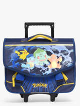 Cartable � Roulettes 2 Compartiments Pokemon Bleu pokemon & friends 26KK203K