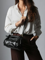 Cross Body Tas Studio Leder Gerard darel Zwart studio DES08417-vue-porte