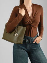 Handtas Quinn Leder Michael kors Groen quinn T5GQNT2L-vue-porte