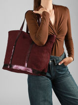 Le Cabas L Lin Paillettes Vanessa bruno Violet cabas lin 31V40409-vue-porte