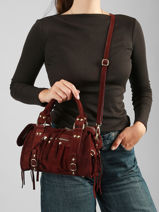 Cross Body Tas Velvet Leder Milano Violet velvet VE24093O-vue-porte