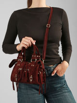 Cross Body Tas Velvet Leder Milano Violet velvet VE24092O-vue-porte