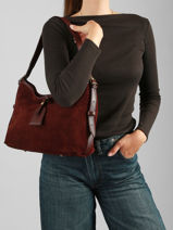 Sac Port� �paule Velvet Caviar Cuir Milano Violet velvet caviar VC250610-vue-porte