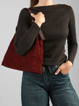 Sac Port� �paule Velvet Caviar Cuir Milano Rouge velvet caviar VC26062-vue-porte