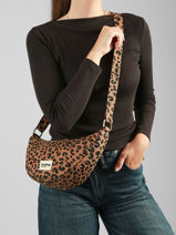 Cross Body Tas Leopard Katoen Hindbag Bruin leopard LE-vue-porte