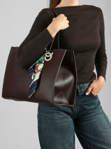 Schoudertas Saffiano David jones Bruin saffiano 4N-vue-porte