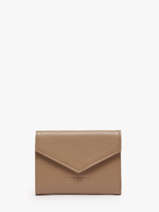Porte-monnaie Foulonne Cuir Lancaster Beige foulonne pm 29