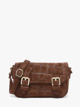 Sac Bandouli�re Velvet Croco Cuir Milano Marron velvet croco CV26062