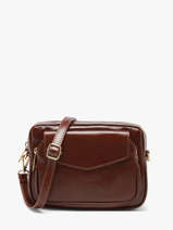 Sac Bandouli�re Shiny Sauvage Cuir Milano Marron shiny sauvage SS25067