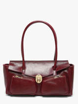 Baguette-tas Shiny Sauvage Leder Milano Rood shiny sauvage SS26063