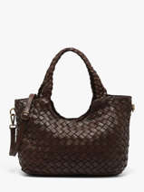 Sac Port� �paule Dewashed Cuir Milano Marron dewashed DE26061