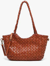Sac Port� �paule Dewashed Cuir Milano Marron dewashed DE26062