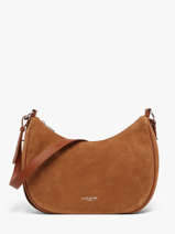 Sac Port� �paule Suede Cuir Lancaster Beige suede 82