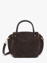 Sac Bandouli�re Suede Louisa Cuir Lancaster Marron suede louisa 103