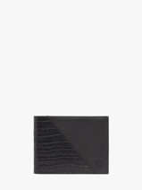 Portefeuille Bicolor Croco Cuir Yves renard Noir croco CR