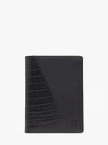 Portefeuille Bicolor Croco Cuir Yves renard Noir croco CR