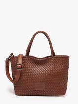 Cross Body Tas Lisbonne Leder Basilic pepper Bruin lisbonne BLIS01