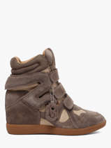Sneakers Talon Compens� Mavis En Cuir Steve madden Gris women 11005696