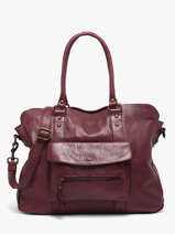 Sac Port� �paule A4 Cow Cuir Basilic pepper Rouge cow BCOW78